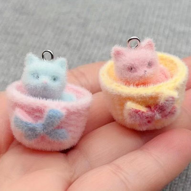 Resin Art Essentials - จี้แมวเรซิน 3D แบบนุ่ม 4 ชิ้น สำหรับทำเครื่องประดับ
