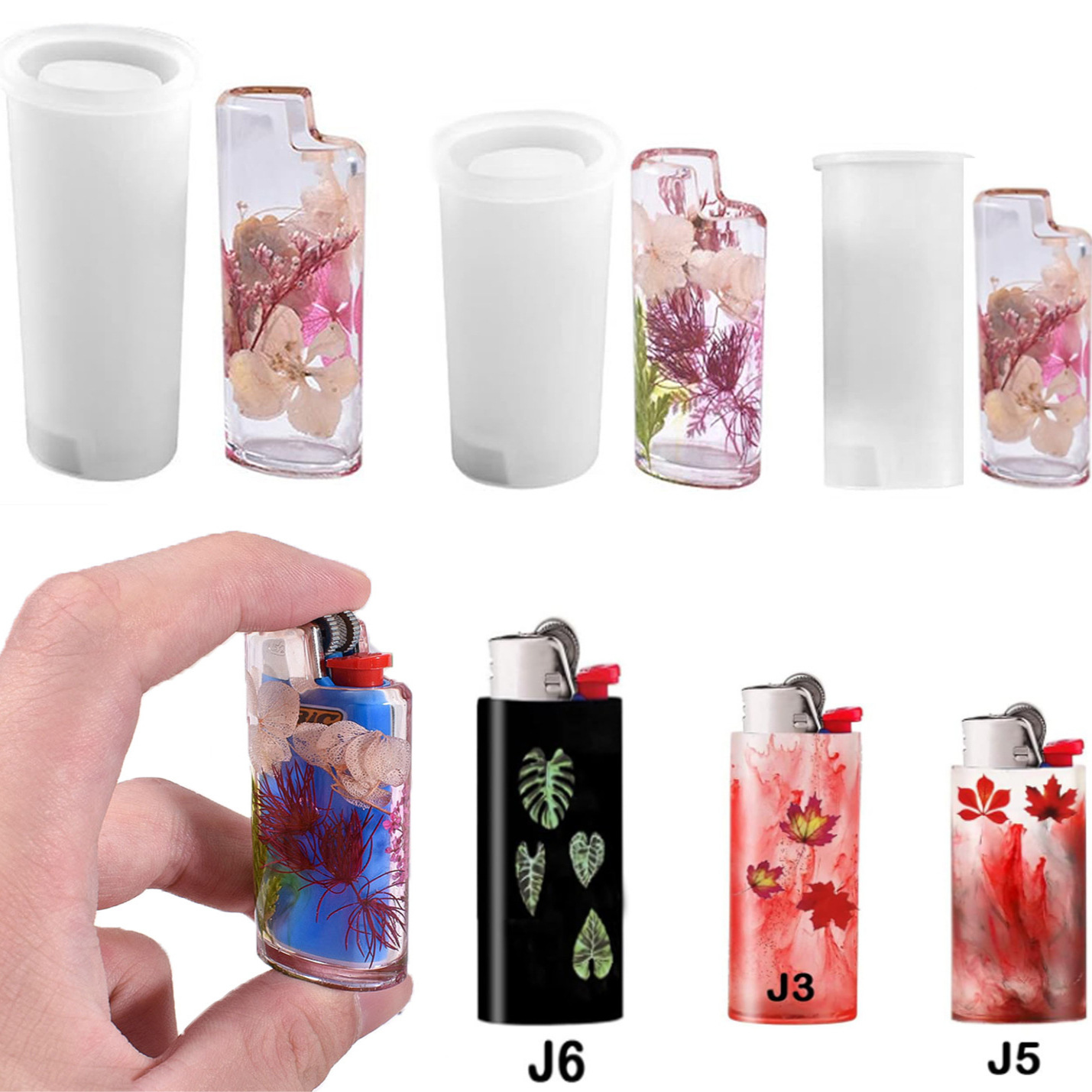 Resin Art Guide - DIY ฝาครอบไฟแช็ก แม่พิมพ์เรซิ่นซิลิโคน ฝาครอบป้องกันไฟแช็ก ที่ใส่เปลือกหุ้ม แม่พิมพ์อีพ็อกซี่เรซิ่น