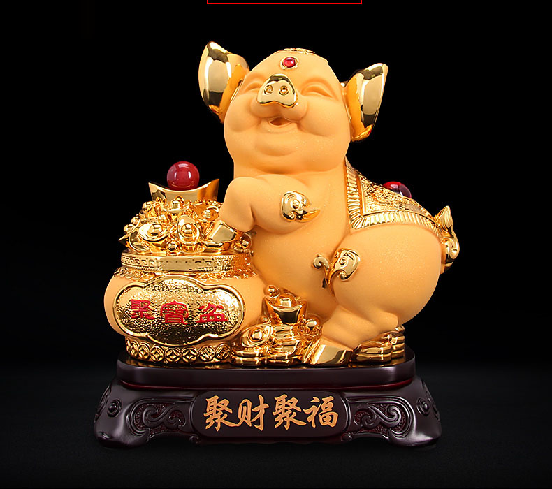 Resin Art Business - ของตกแต่งบ้าน สำนักงาน ร้านค้า ธุรกิจรุ่งเรือง เสริมโชคลาภ รูปปั้นหมูทอง