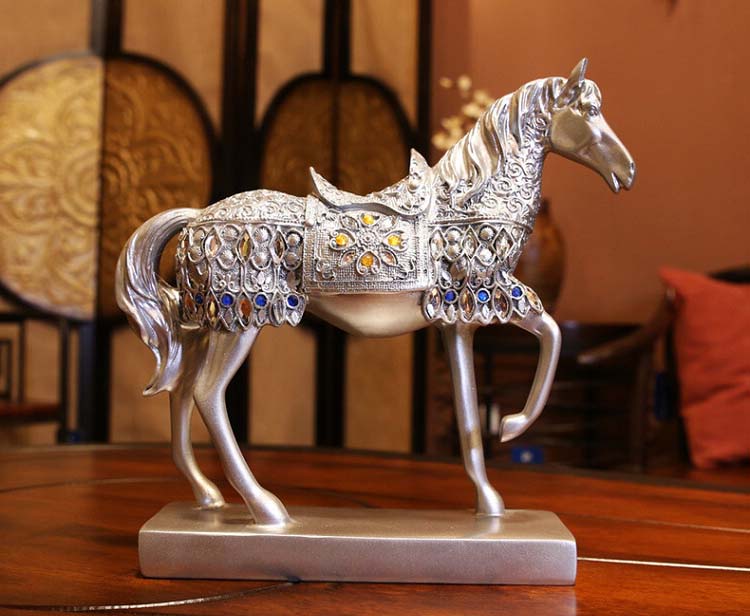 Resin Art Business - ของขวัญธุรกิจสุดเท่ - ของตกแต่งบ้านสำนักงาน ศิลปะมงคล เสริมโชคลาภ ม้ามงคลสีเงิน
