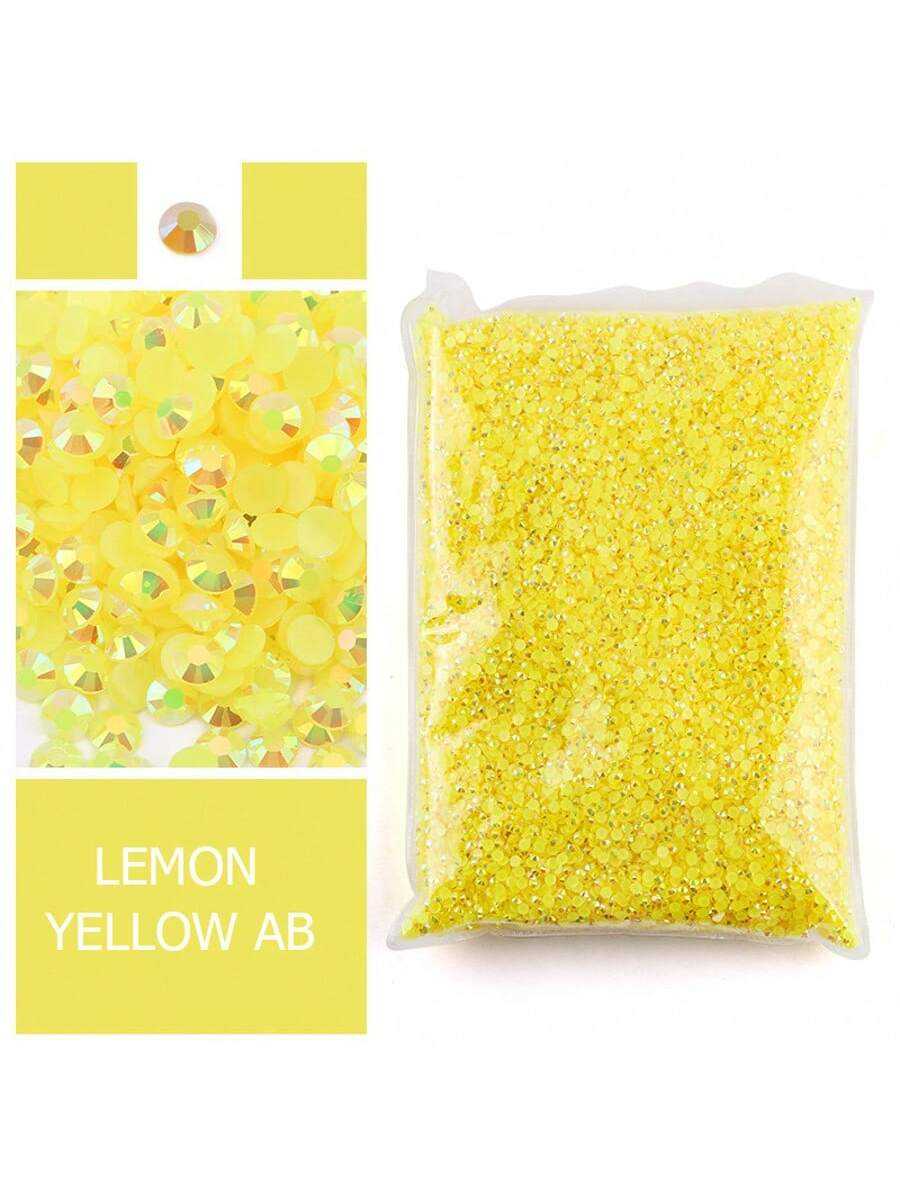 Resin Art Quantity - เรซิ่นรูปทรงเพชร สีเหลืองเลมอน ไม่ใช่แบบติดด้วยความร้อน จำนวนมาก ขายส่ง สำหรับงานฝีมือ