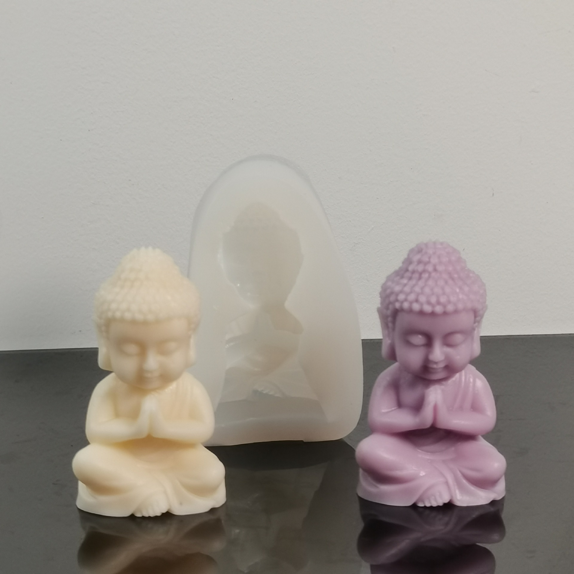 Resin Art Furniture - แม่พิมพ์ซิลิโคนรูปเทียนสำหรับ3D ทำด้วยตนเองรูปพระพุทธเจ้าสำหรับทำโบสถ์หรือทำด้วยอิพ็อกซี่เรซิ่นกลิ่นหอมสบู่ช็อคโกแลตแม่พิมพ์อบขนมตกแต่งบ้าน