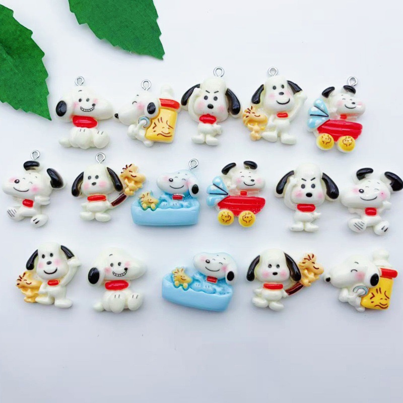 Resin Art Essentials - จี้รูปสุนัขการ์ตูนเรซิ่น 12 ชิ้น, ต่างหูทำเอง DIY, อุปกรณ์เสริมพวงกุญแจ