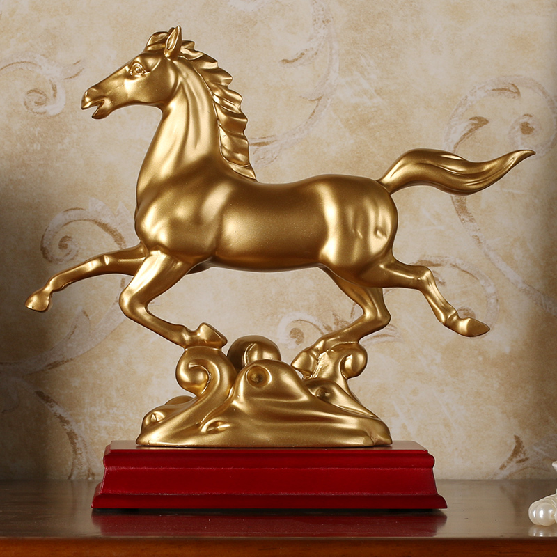 Resin Art Business - รูปปั้นม้าทองคำ ของตกแต่งบ้าน บริษัท ร้านค้า ธุรกิจ ปี