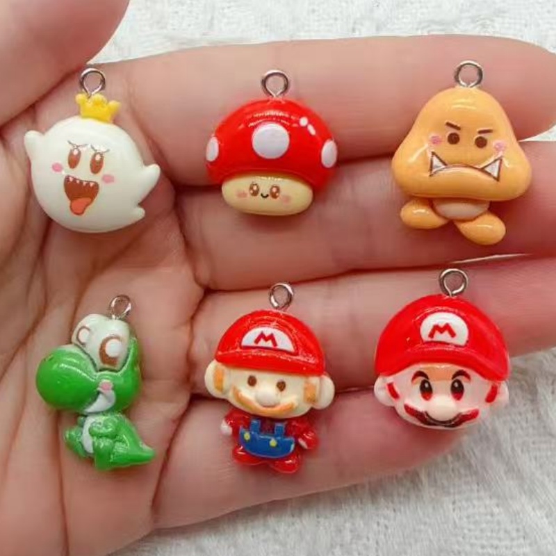 Resin Art Essentials - จี้การ์ตูนเรซิน 10 ชิ้น, อุปกรณ์ทำเครื่องประดับ DIY, ต่างหู,