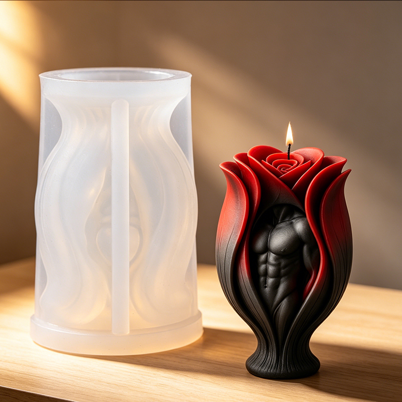 Resin Art Furniture - แม่พิมพ์ซิลิโคนรูปคน 3 มิติ สำหรับทำเทียนรูปกล้ามเนื้อชาย รูปปั้นครึ่งตัวชาย สำหรับทำสบู่อโรมาเธอราพี