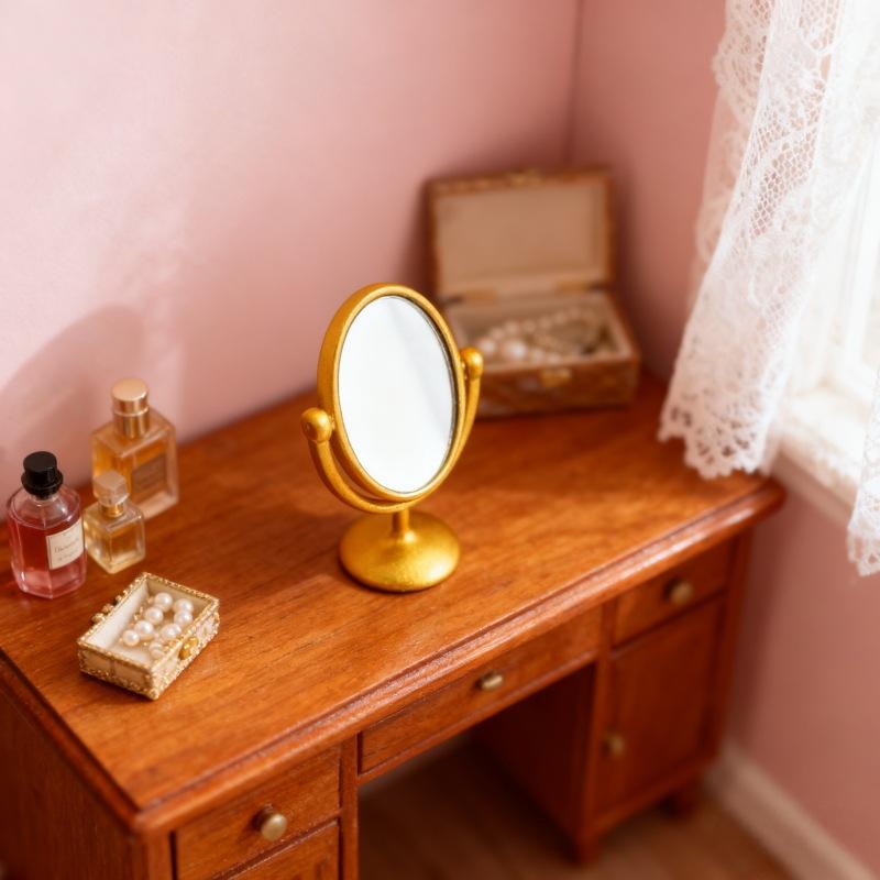 โมเดลฉากโต๊ะเครื่องแป้งกระจกสไ - Resin Art Furniture บทวิจารณ์และราคา