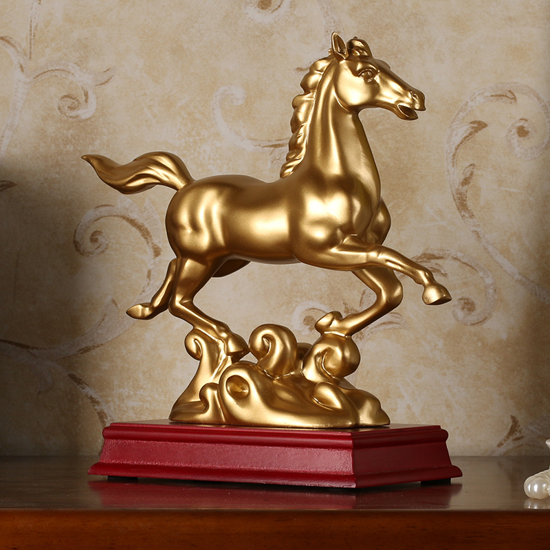 รูปปั้นม้าทองคำ ของตกแต่งบ้าน  - Resin Art Business บทวิจารณ์และราคา