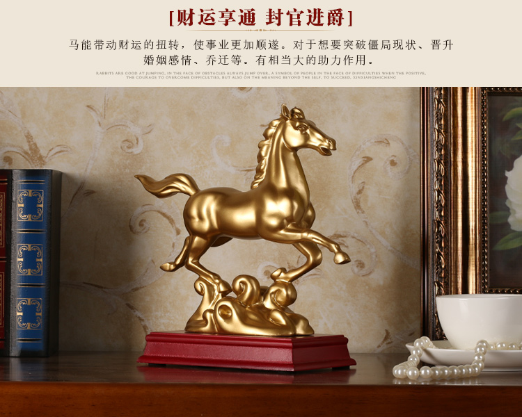 รูปปั้นม้าทองคำ ของตกแต่งบ้าน  - Resin Art Business บทวิจารณ์และราคา