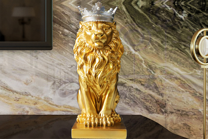 รูปปั้นสิงโตทองคำขนาดใหญ่ 34 ซ - Resin Art Business บทวิจารณ์และราคา
